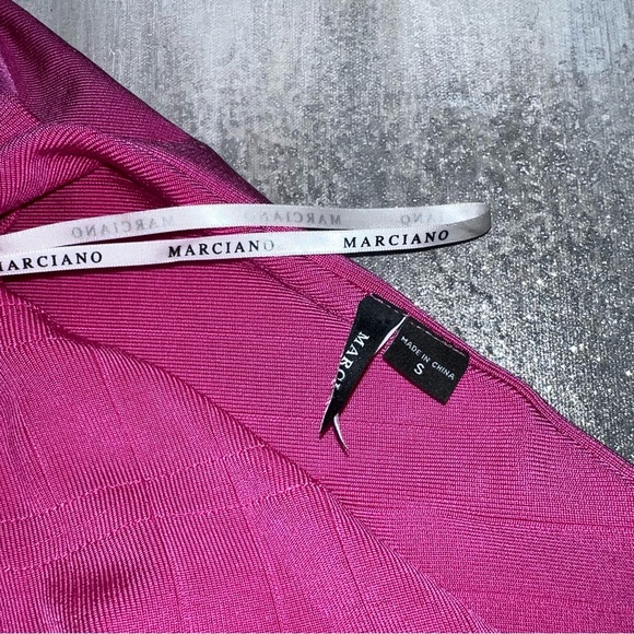 Marciano Pink Ruffle One Sleeve Party Crop - Picture 6 of 12